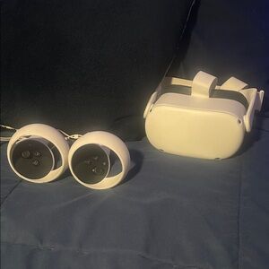 White VR Headset and Controllers